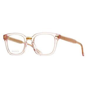 NEW GUCCI GG0184O 013 UNISEX CLEAR PINK EYEGLASSES